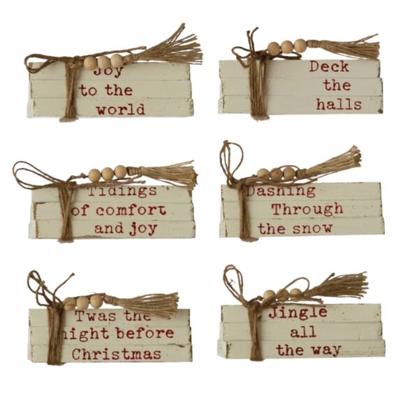 Holiday Wood Book Block Decor - Picture 3 of 5